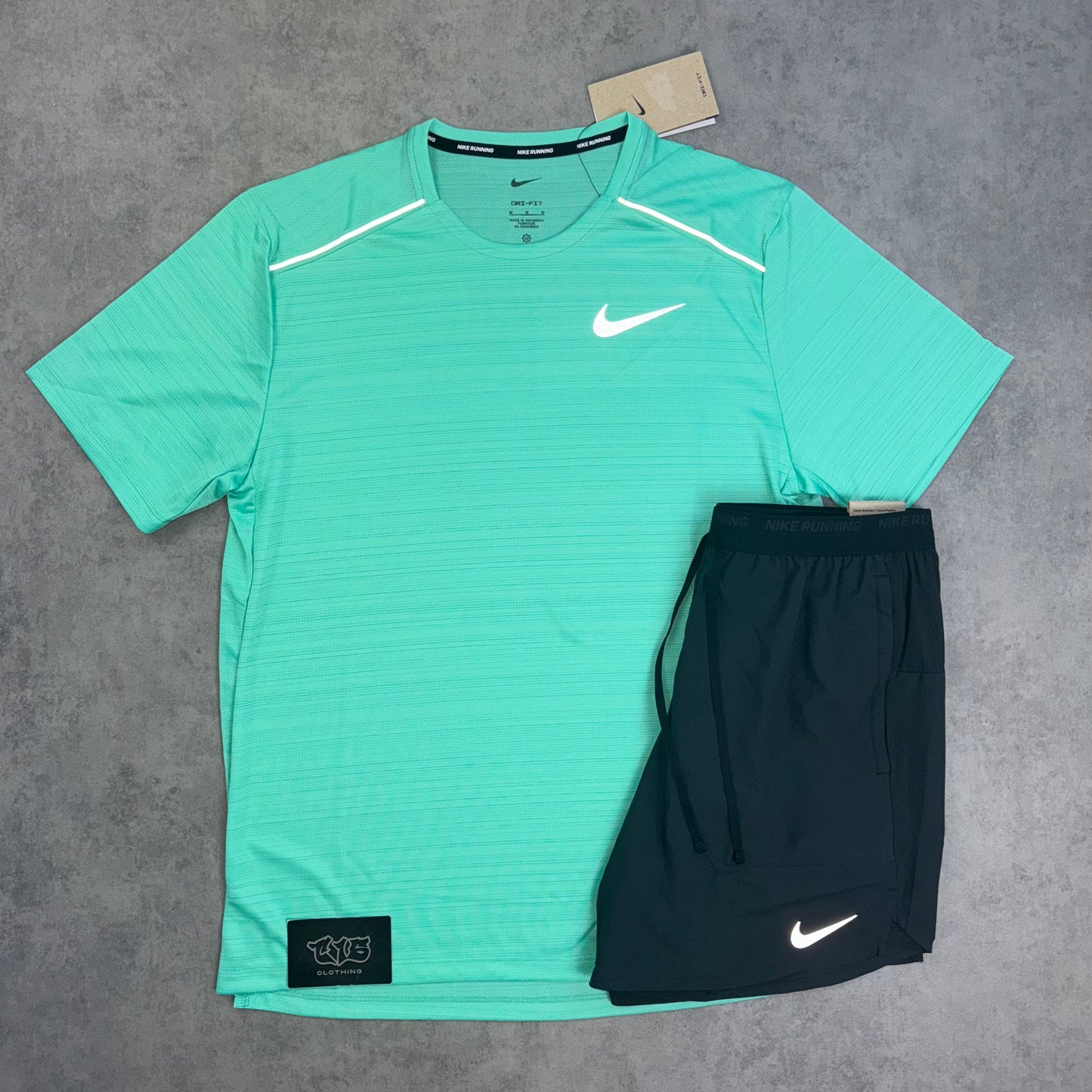 Nike 1.0 Miler + 7” Flex Stride Shorts Set - Mint/Black