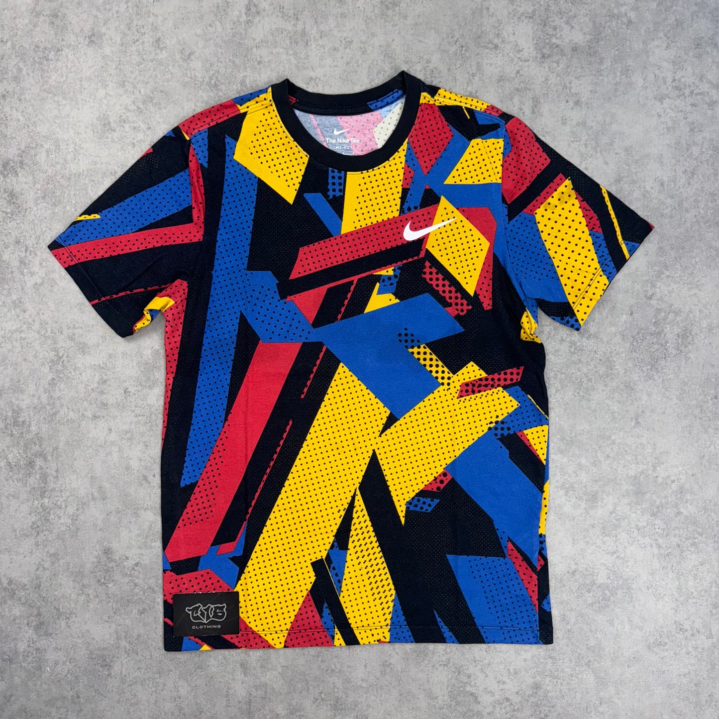 Nike Jacquard T-Shirt - Yellow/Blue/Red Pattern